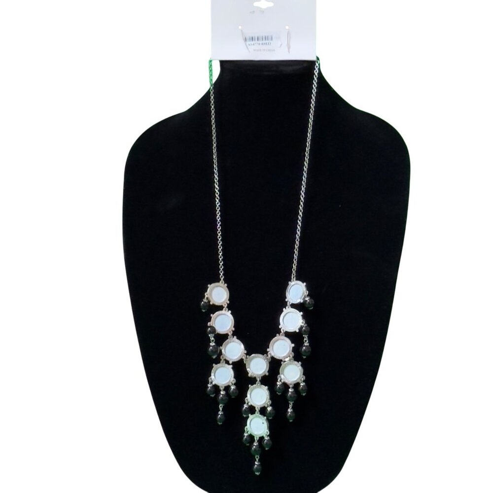 Black & White Chevron Necklace & Earrings Set By Icon Collection